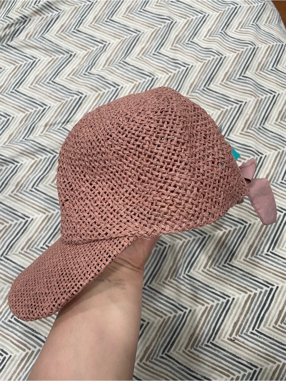 Women’s Woven Bow Baseball Cap - Pink